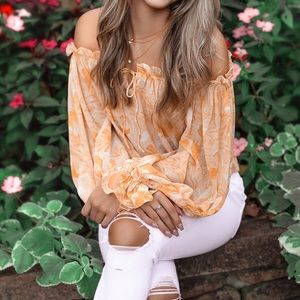 sheer off the shoulder blouse